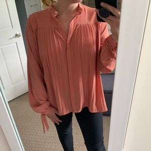 A&F Coral Accordion Top